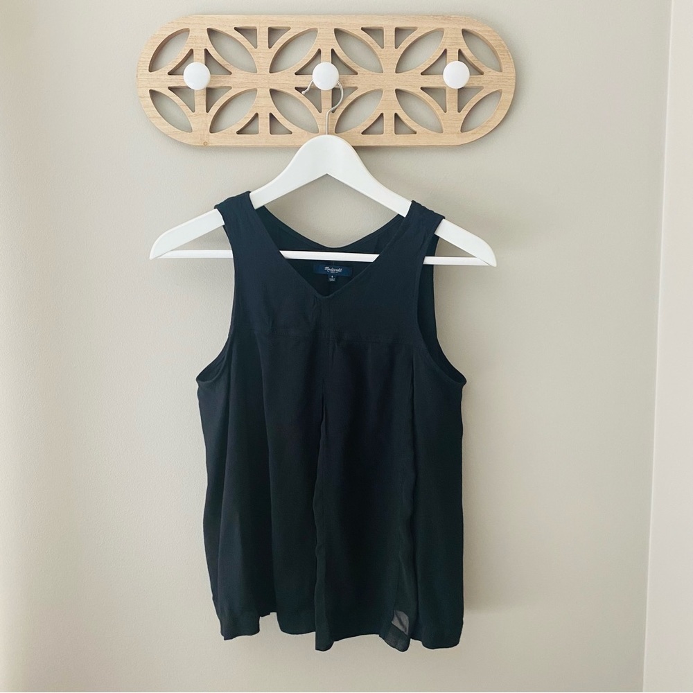 Madewell V-Neck Tank Top Black Sz 4
